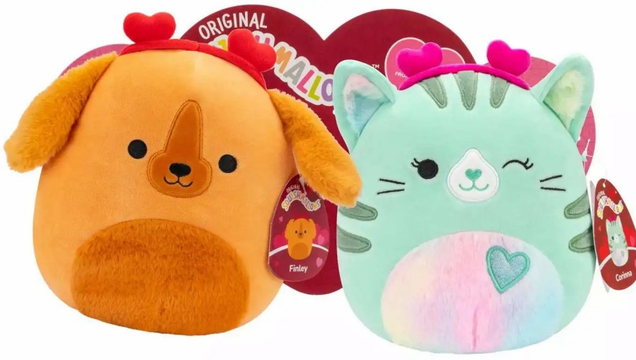 All Brands Kellytoys | Squishmallows 2024 Valentine'S Day Finley & Corinna 6-Inch Plush 2-Pack