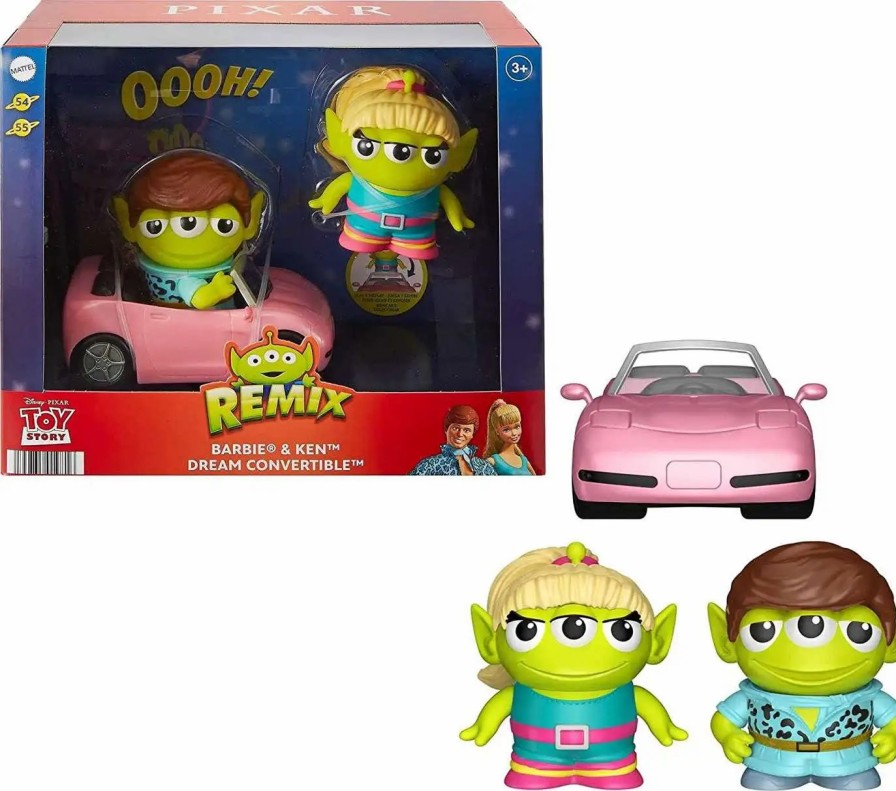 All Brands Mattel | Disney / Pixar Pixar Fest Alien Remix Series 1 Barbie & Ken Dream Convertible Exclusive 3-Inch Mini Figure 2-Pack