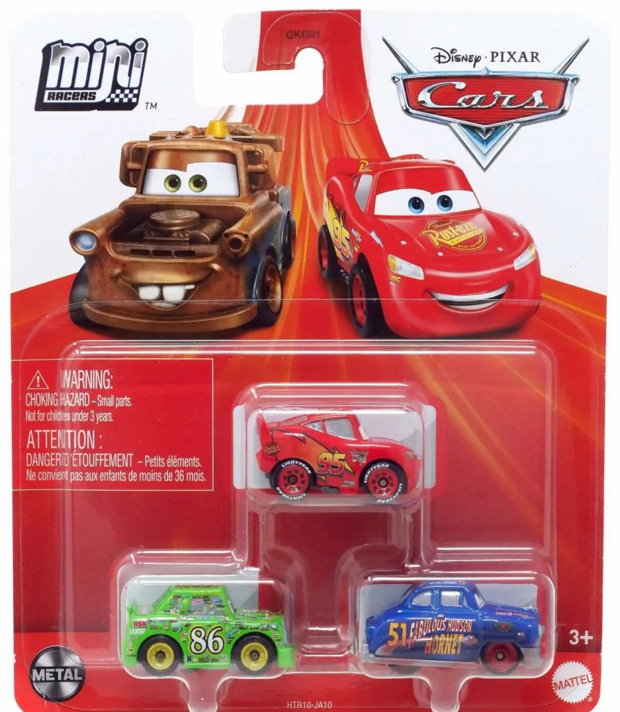 All Brands Mattel | Disney / Pixar Cars Die Cast Metal Mini Racers Fabulous Hudson Hornet, Chick Hicks & Lightning Mcqueen Car 3-Pack