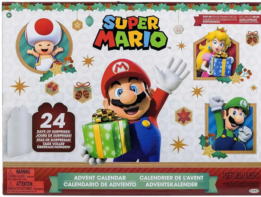 All Brands Jakks Pacific | 2022 & 2023 Super Mario Exclusive Advent Calendar [Exclusive Santa Mario, Snowman Mario & Luigi ]