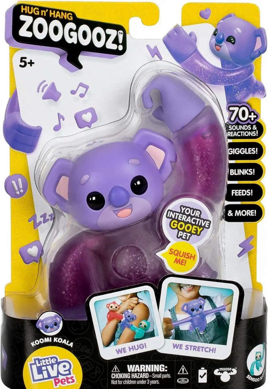 All Brands Moose Toys | Little Live Pets Hug N' Hang Zoogooz Gooey Pet Koomi Koala Interactive Figure [70+ Sounds & Reactions - Sings, Giggles, Blinks, Feeds & More!]