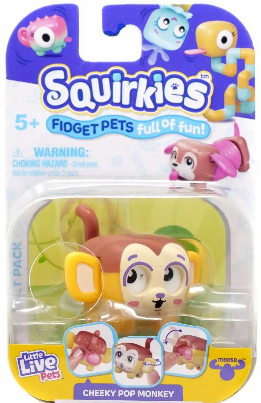 All Brands Moose Toys | Little Live Pets Squirkies Cheeky Pop Monkey Figure [Yellow / Brown]