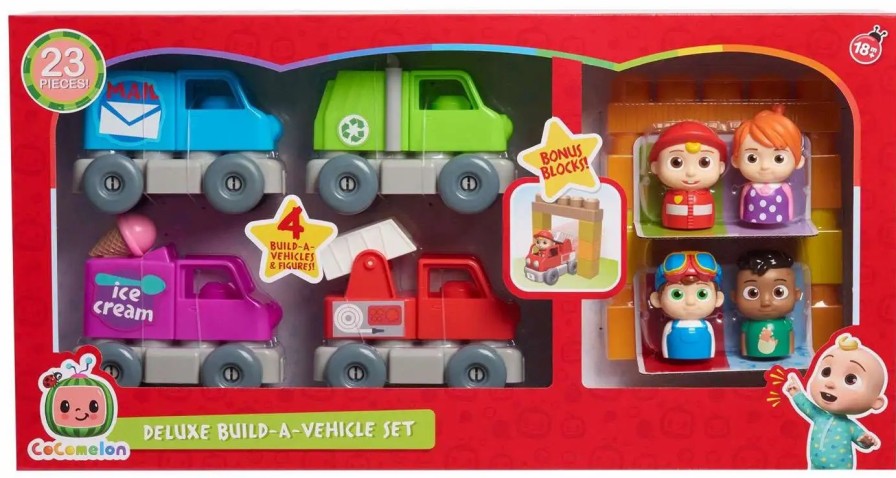 All Brands Just Play | Cocomelon Deluxe Build-A-Vehicle Set Playset [2021]