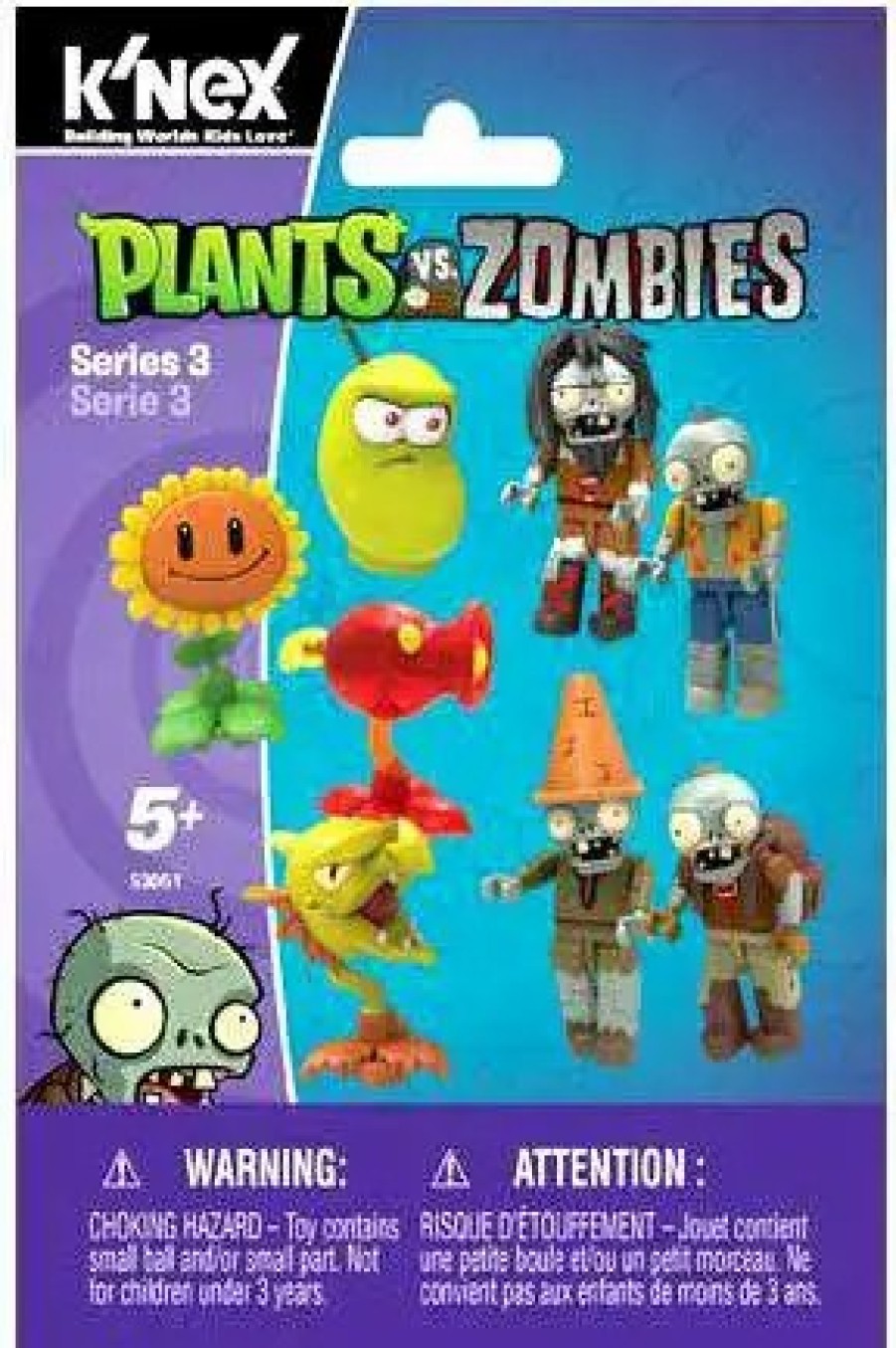 All Brands K'NEX | K'Nex Plants Vs. Zombies Series 3 Mystery Pack #53051 [1 Random Figure]