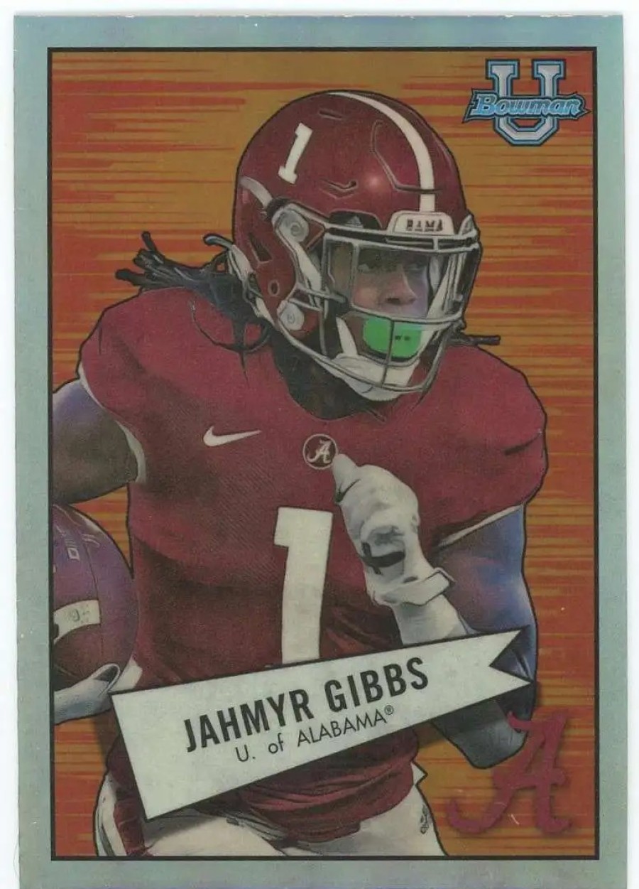 All Brands Topps | Nfl 2022 Bowman Chrome University Refractor Jahmyr Gibbs #52Bf-19 [52']