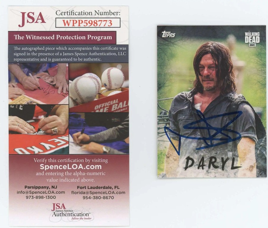 All Brands Topps | The Walking Dead Topps Daryl Signed By Norman Reedus C-7