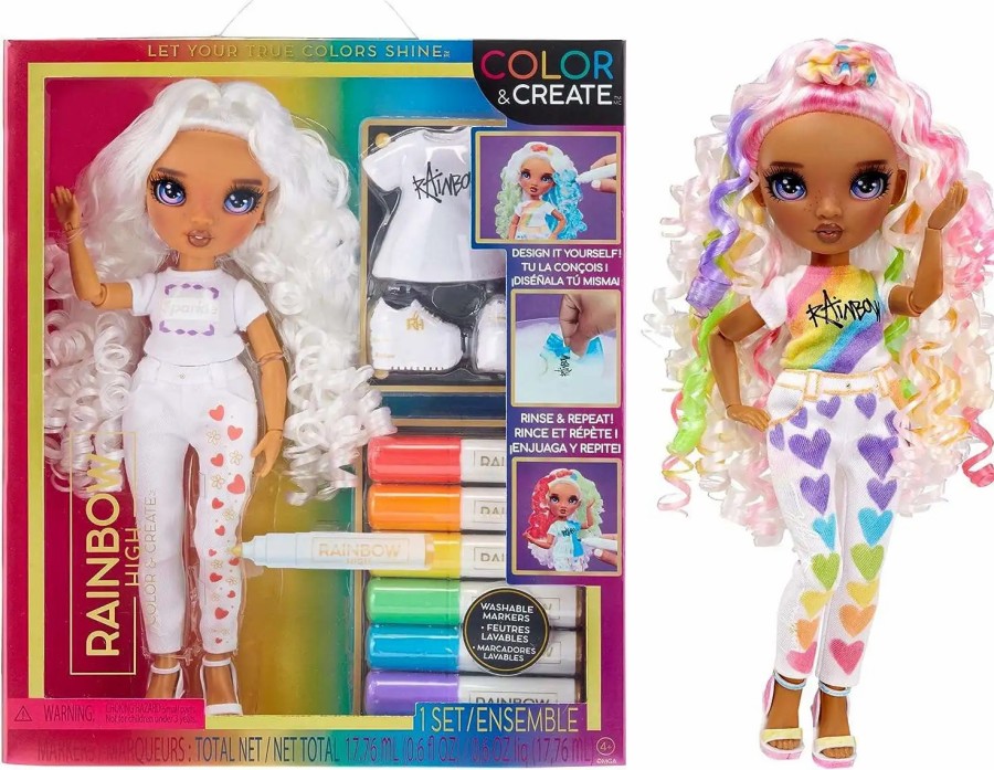 All Brands MGA Entertainment | Rainbow High Color & Create Purple Eyes/Curly Hair Doll