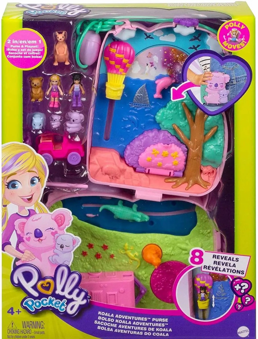 All Brands Mattel Toys | Polly Pocket Micro Koala Adventures Purse Playset