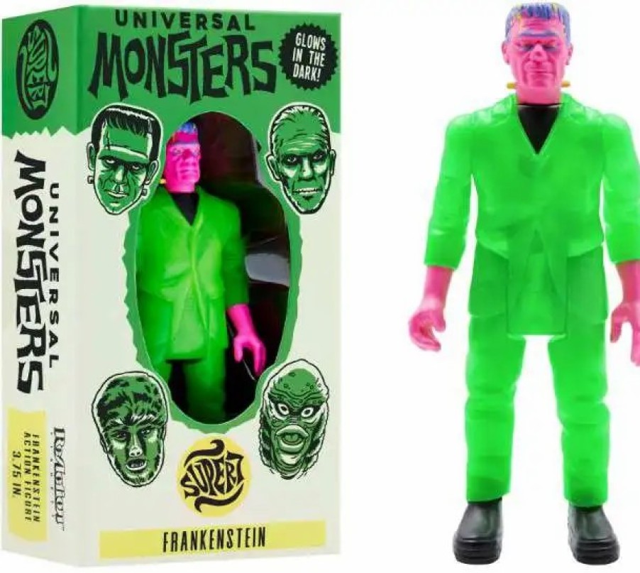 All Brands Super7 | Reaction Universal Monsters Frankenstein Action Figure [Glow In The Dark Costume Colors]