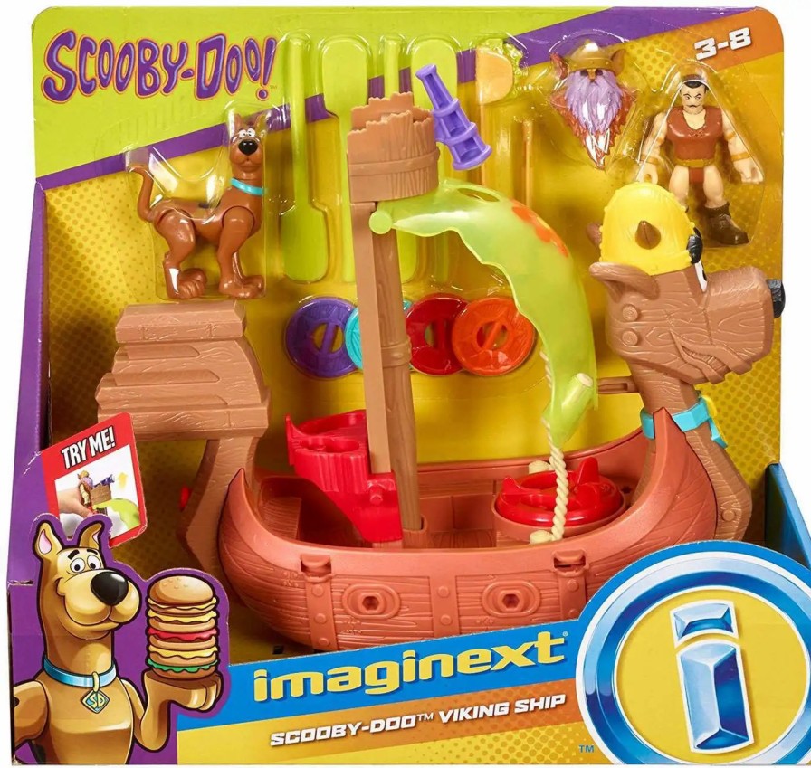 All Brands Fisher Price | Fisher Price Scooby Doo Imaginext Scooby-Doo Viking Ship 3-Inch Figure Set