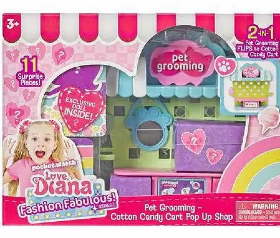 All Brands Headstart | Love, Diana Fashion Fabulous! Series 1 Pet Grooming / Cotton Candy Cart Pop Up Shop 3.5-Inch 2-In-1 Playset