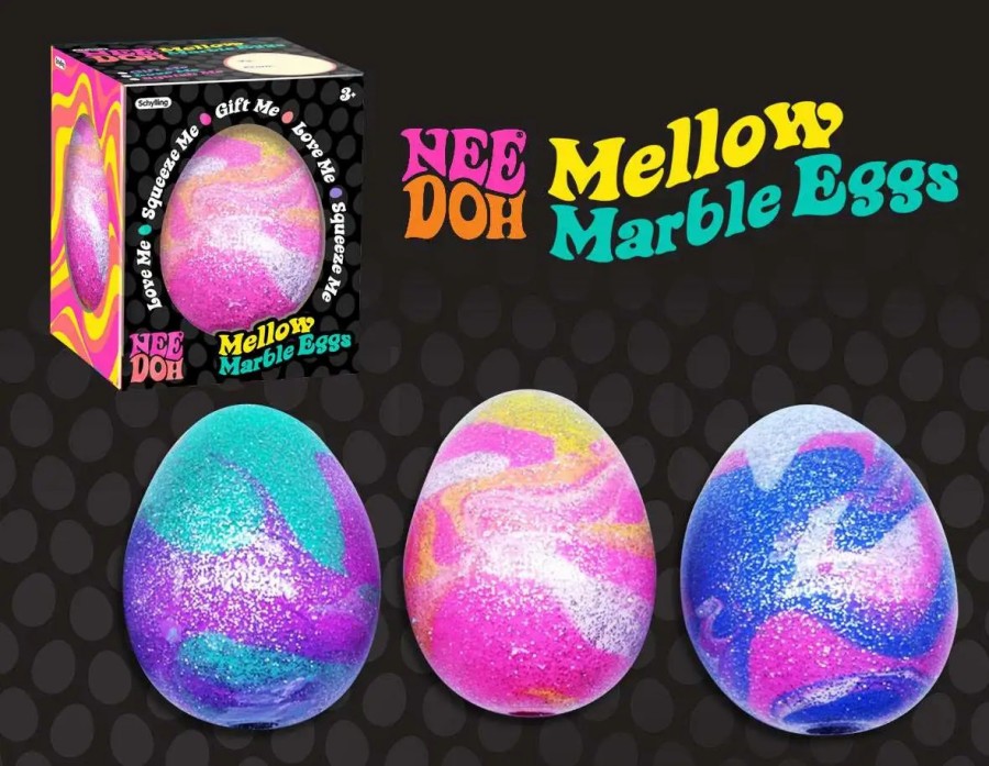 All Brands Schylling | Needoh Mellow Marble Eggs Stress Ball [1 Random Color]