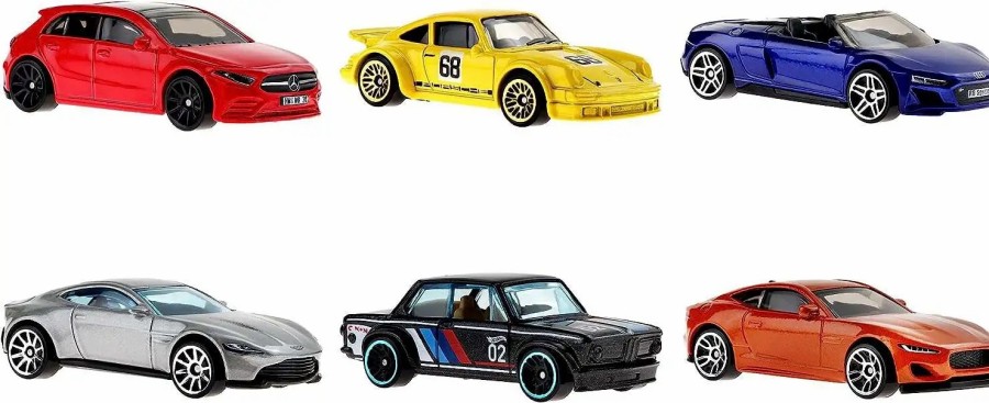 All Brands Mattel Toys | Hot Wheels European Car Culture Mercedes-Benz A-Class, Aston Martin Db10, Porsche 934 Turbo Rsr, Jaguar F-Type, Audi R8 Spyder & Bmw 2002 Diecast Car 6-Pack