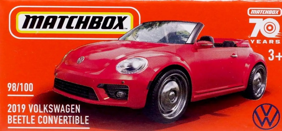 All Brands Mattel | Matchbox Power Grabs 2019 Volkswagen Beetle Convertible Diecast Car [Red]