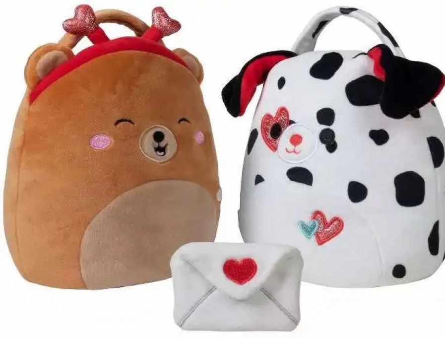 All Brands Kellytoys | Squishmallows 2024 Valentine'S Day Omar & Dustin 8-Inch Treat Pail Plush 2-Pack