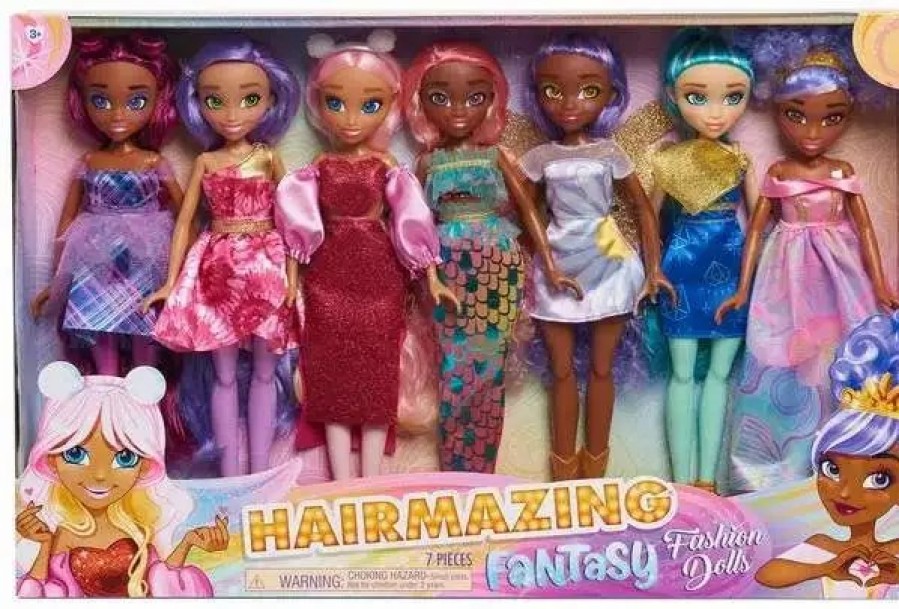 All Brands Xtreme Play | Hairmazing Fantasy 11.75-Inch Fashion Doll 7-Pack