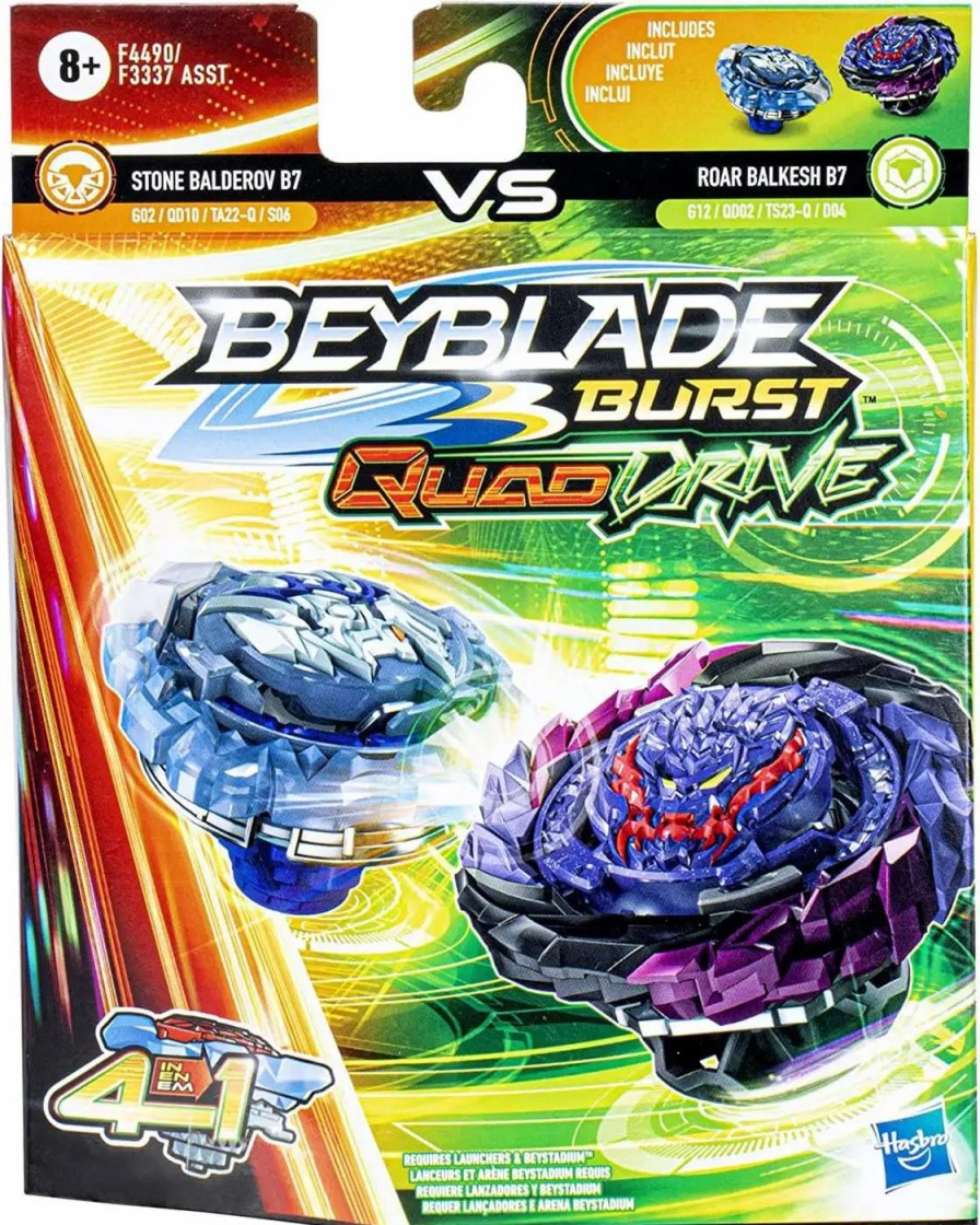 All Brands Hasbro Toys | Beyblade Burst Quaddrive Stone Balderov B7 & Roar Balkesh B7 Dual Pack