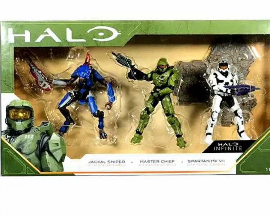 All Brands Wicked Cool Toys | Halo Infinite Jackal Sniper, Master Chief & Spartan Mk Vii Action Figure 3-Pack