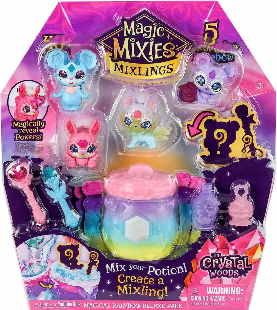 All Brands Moose Toys | Magic Mixies Mixlings The Crystal Woods Magical Rainbow Deluxe Figure 5-Pack [5 Exclusives!]