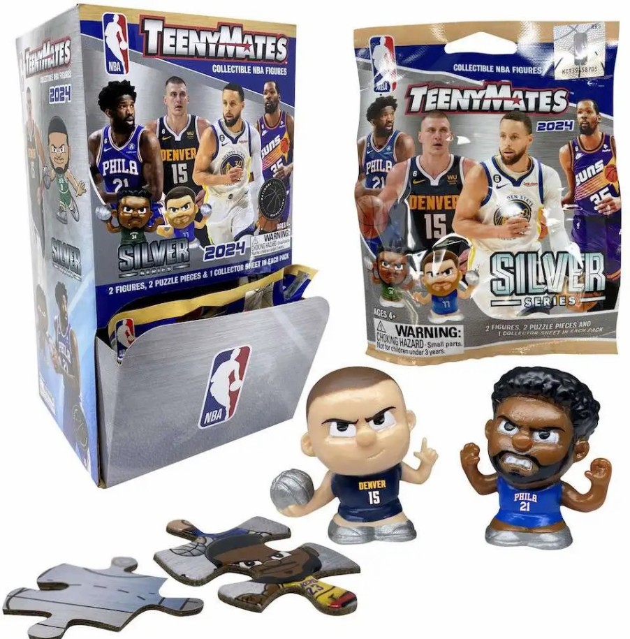 All Brands Party Animal Toys | Nba Teenymates Basketball Series 9 Silver Series Mystery Box [32 Packs]