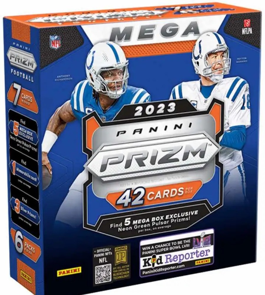 All Brands Panini | Nfl Panini 2023 Prizm Football Trading Card Mega Box [6 Packs, Neon Green Pulsar Prizms]