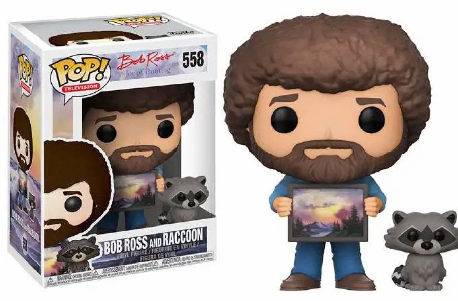 All Brands Funko | Funko Joy Of Painting Pop! Television Bob Ross & Raccoon Vinyl Figure #558 [Regular Version]