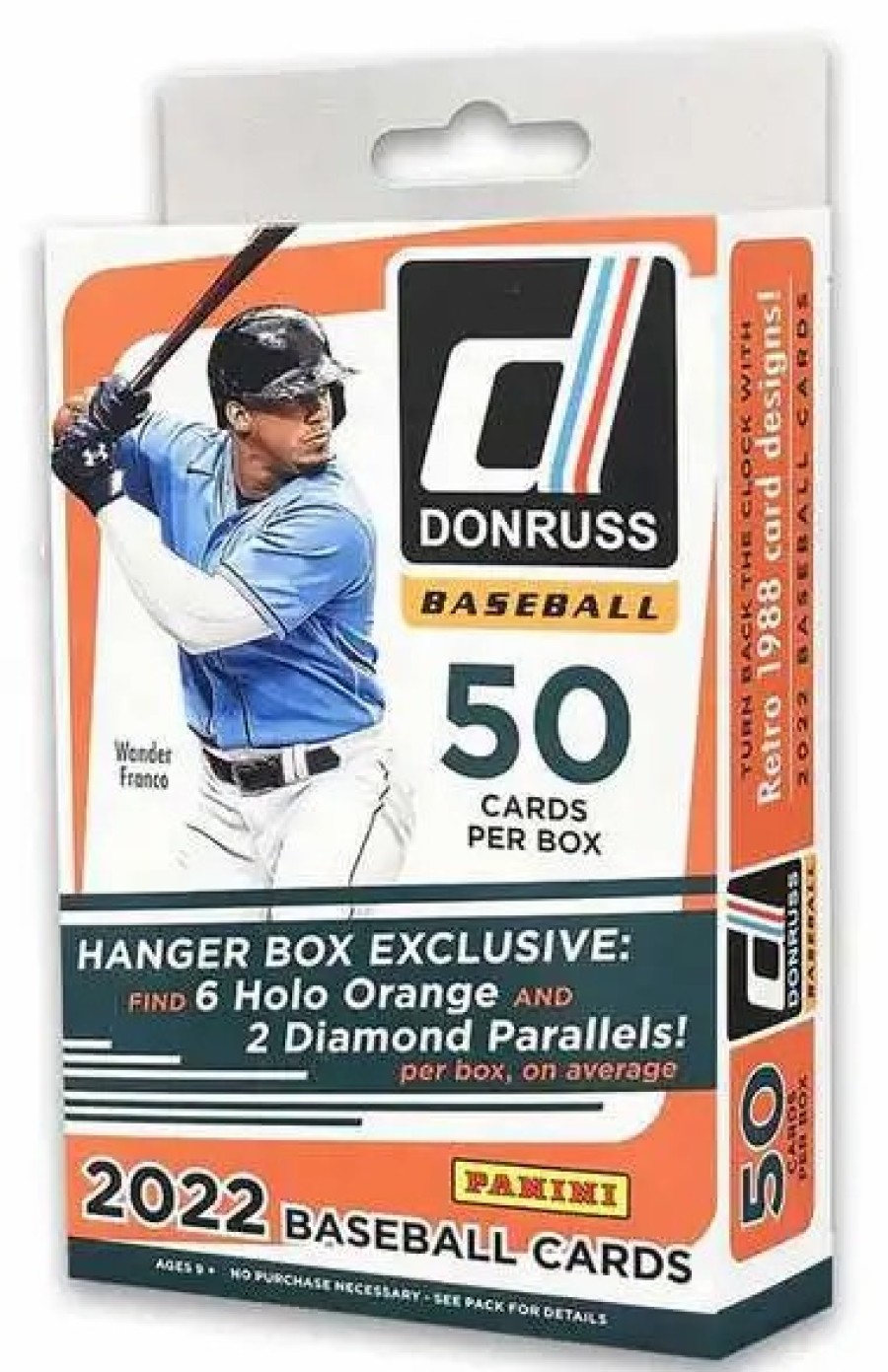 All Brands ` | Mlb Panini 2022 Donruss Baseball Trading Card Hanger Box [50 Cards, Find Holo Orange & Diamond Parallels!]