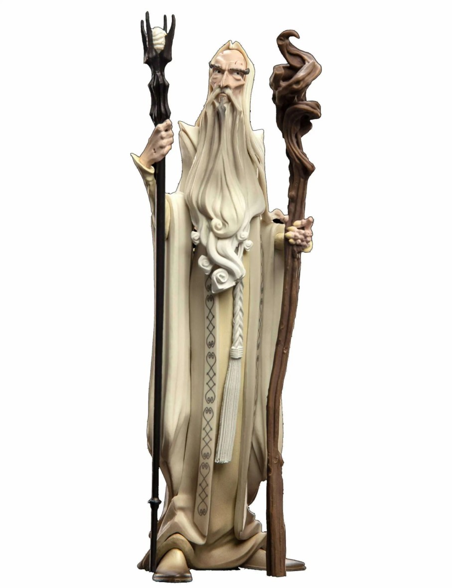 All Brands Weta Workshop | Lord Of The Rings Mini Epics Saruman With Gandalf'S Staff 4.1-Inch Vinyl Statue [2021 Con Exclusive]