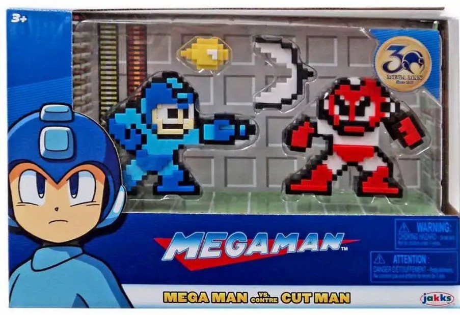 All Brands Jakks Pacific | Classic 8-Bit Blue Mega Man Vs. Cut Man Mini Figure 2-Pack