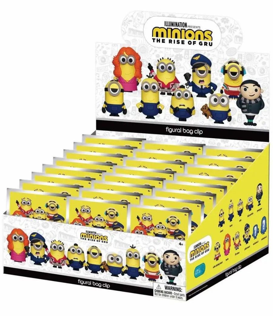 All Brands Monogram | Minions 3D Figural Bag Clip Series 1 The Rise Of Gru Mystery Box [24 Packs]