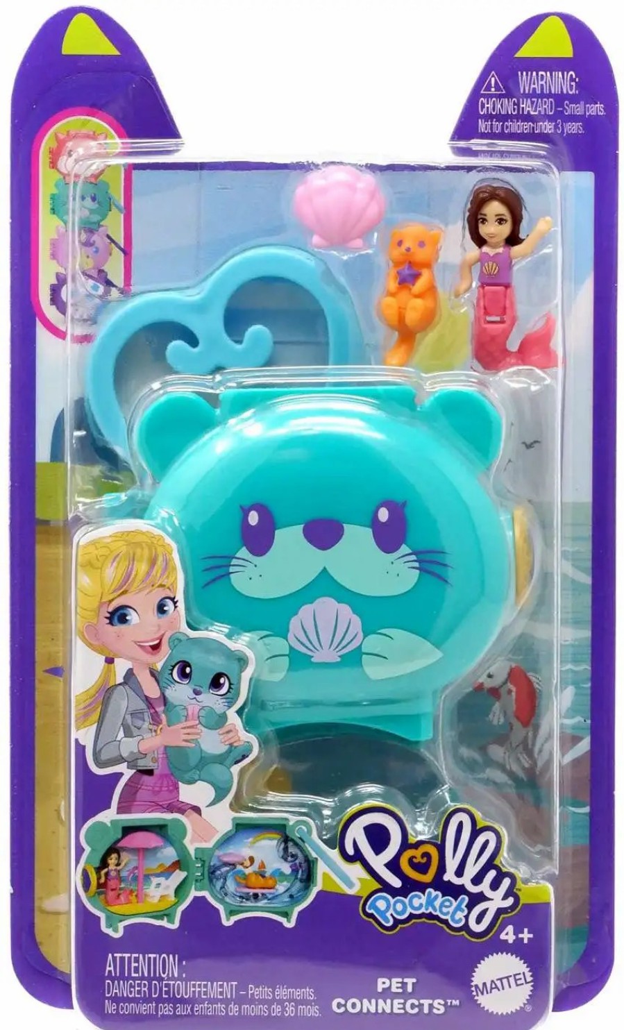 All Brands Mattel Toys | Polly Pocket Pet Connects Otter Micro Playset