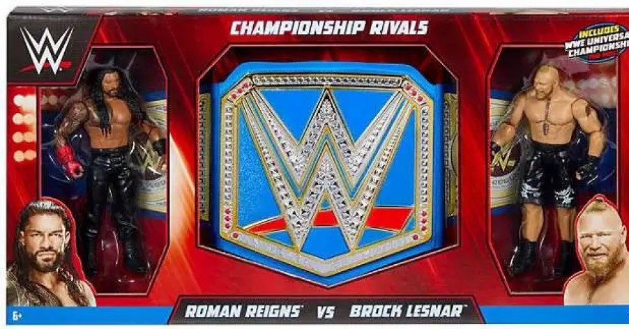 All Brands Mattel Toys | Wwe Wrestling Championship Rivals Roman Reigns & Brock Lesnar Exclusive Action Figure 2-Pack [With Belt]