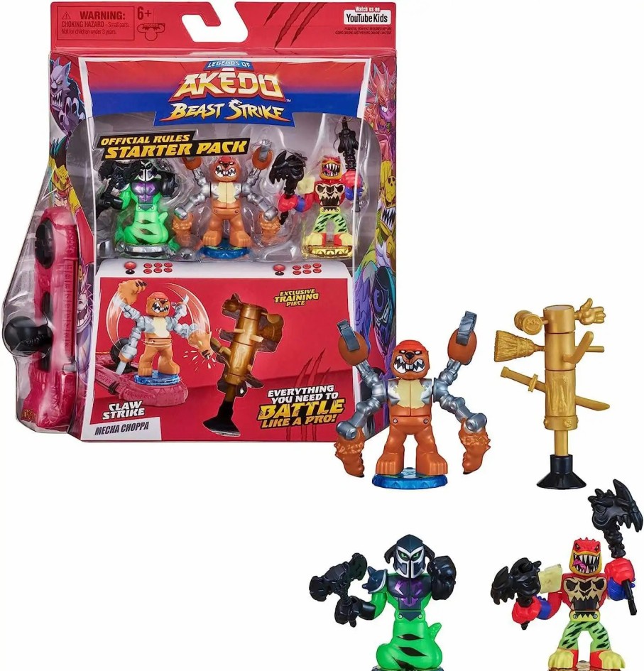 All Brands Moose Toys | Legends Of Akedo Beast Strike Viper Darksting, Bonecrusher Tailwhip & Mecha Choppa Mini Battling Action Figure Starter Pack [Claw Strike]