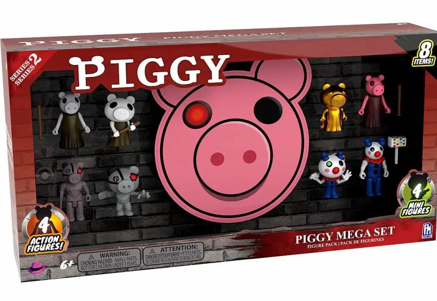 All Brands Phat Mojo | Series 2 Piggy 3-Inch Figure 8-Pack Mega Set [4 Action Figures & 4 Mini Figures (Including Golden Piggy)]