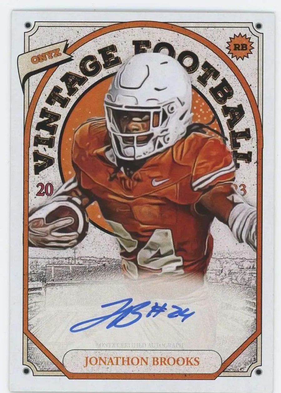 All Brands Onyx | Nfl 2023 Vintage Football Blue Ink Jonathon Brooks Oajb [Auto]