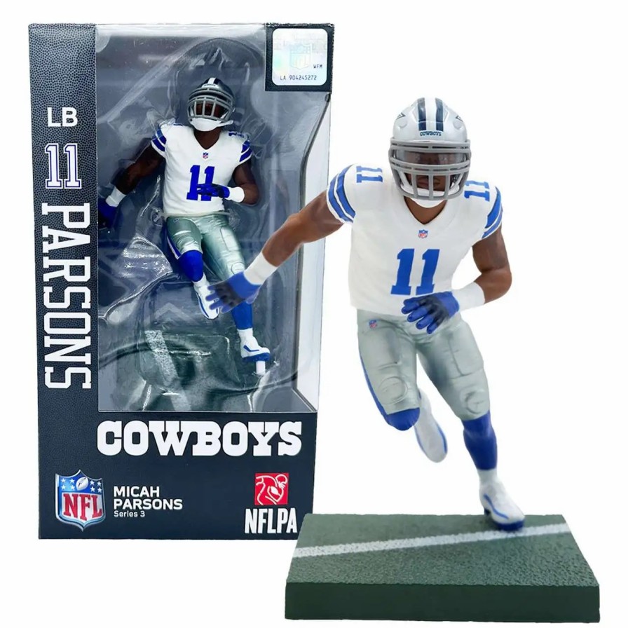 All Brands Imports Dragon | Nfl Dallas Cowboys Football Micah Parsons Action Figure [White Jersey, Regular Version]