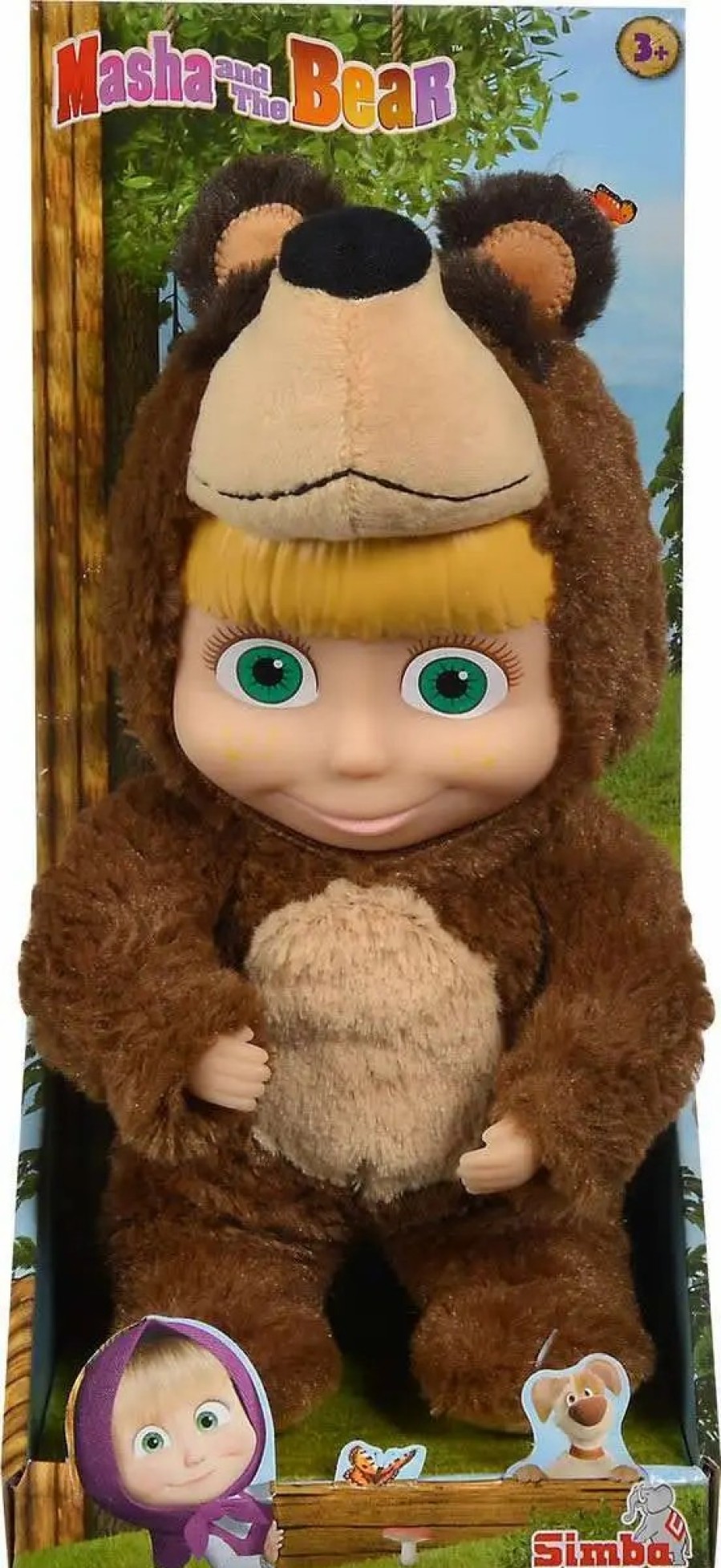 All Brands Simba | Masha And The Bear Masha In Bear Costume 9-Inch Plush Doll