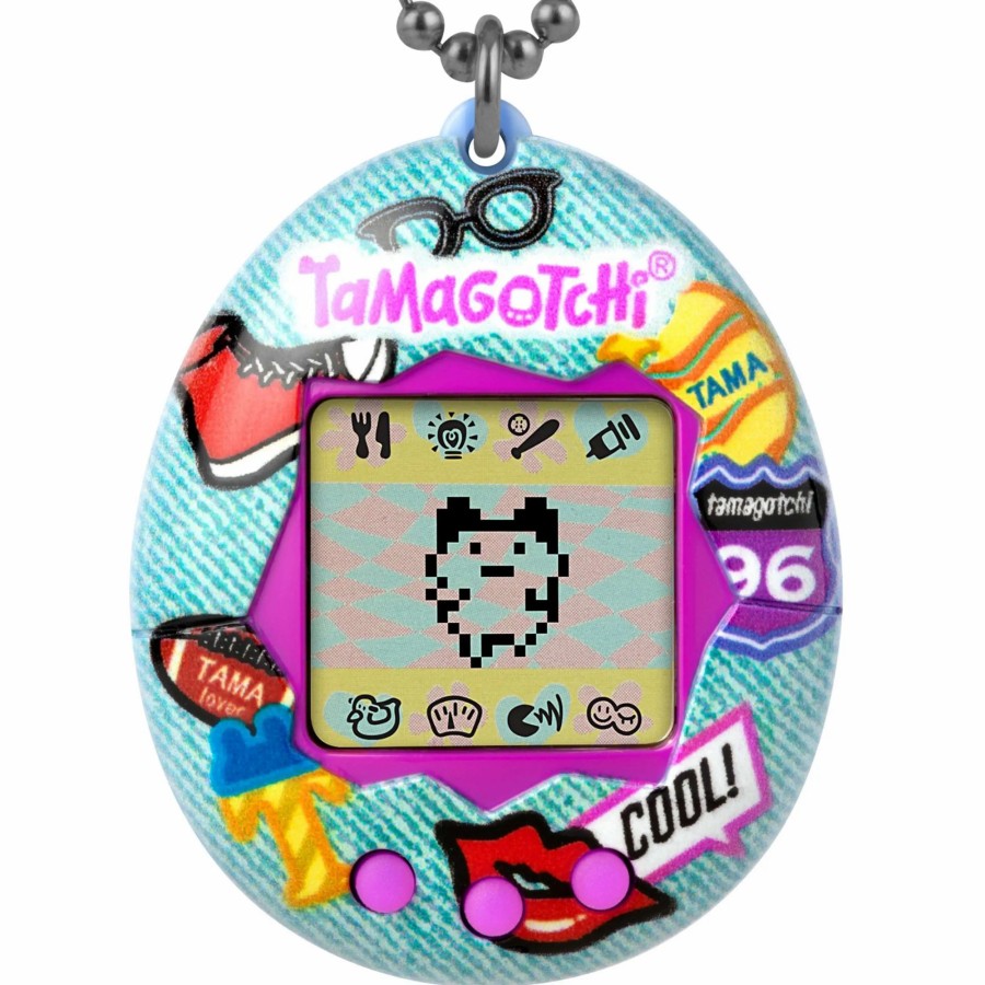 All Brands Bandai America | Tamagotchi Denim Patches 1.5-Inch Virtual Pet Toy [Original Japanese Version]