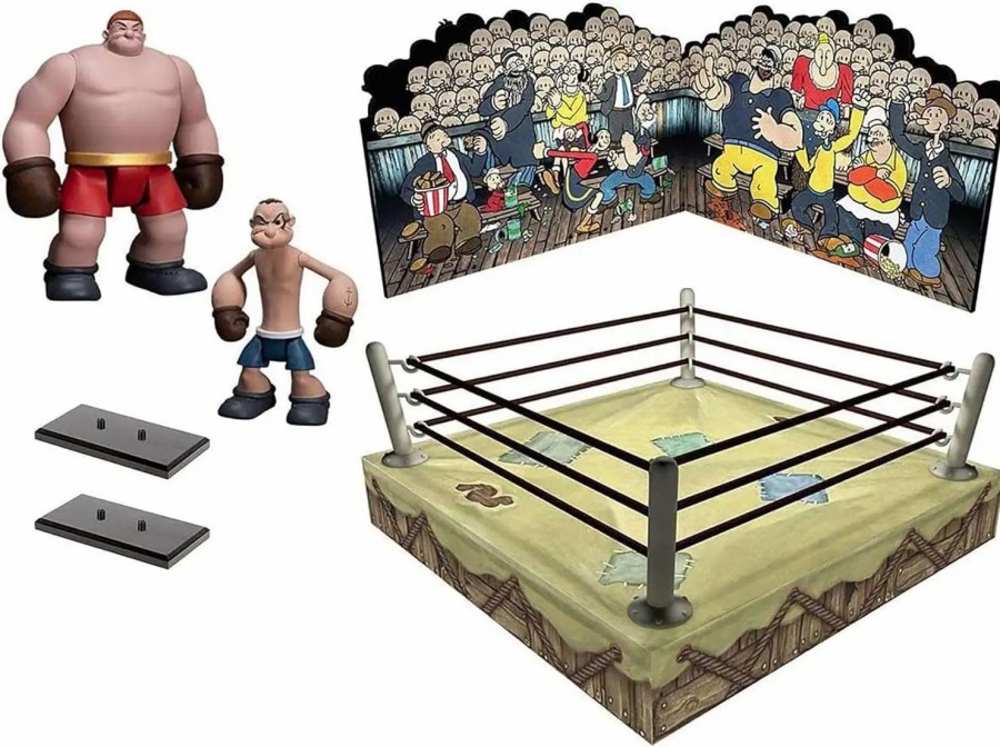 All Brands Mezco Toyz | Popeye The Sailor Man 5 Points Popeye & Oxheart In Boxing Ring Action Figure Boxed Set