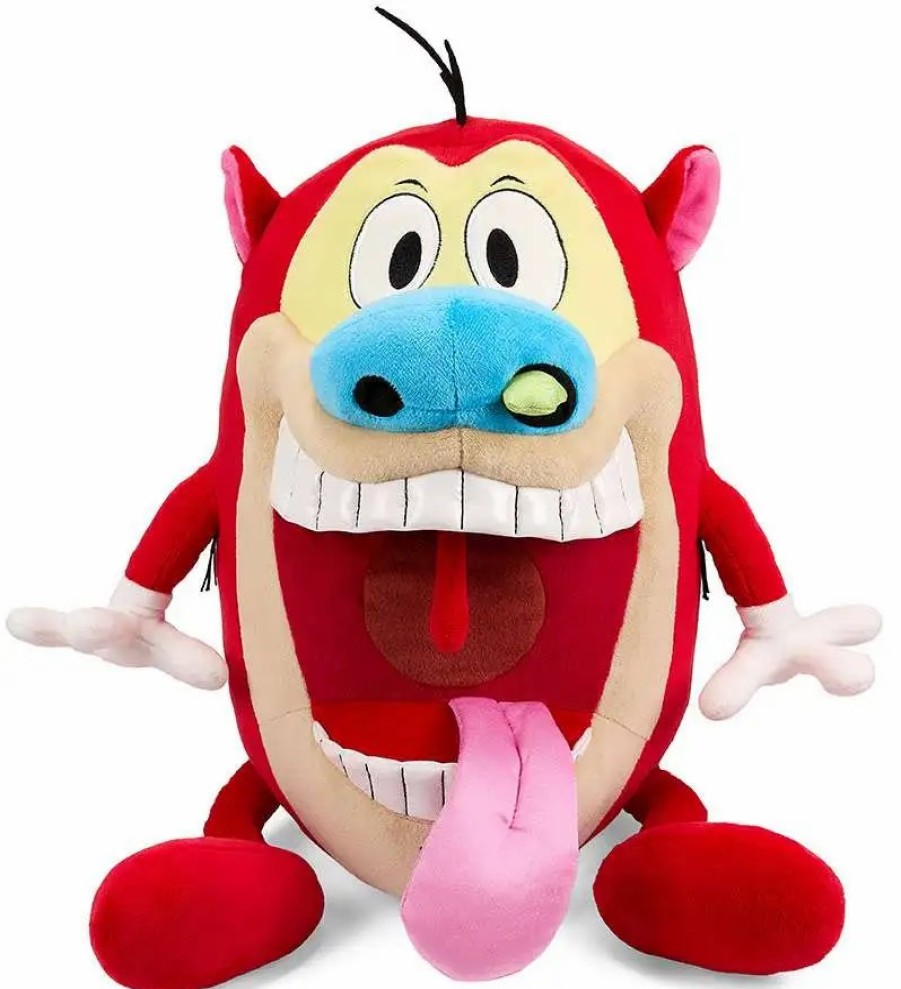 All Brands Kidrobot (NECA) | Ren & Stimpy Phunny Stimpy 16-Inch Plush [Hugme, Vibrates With Shake Action!]