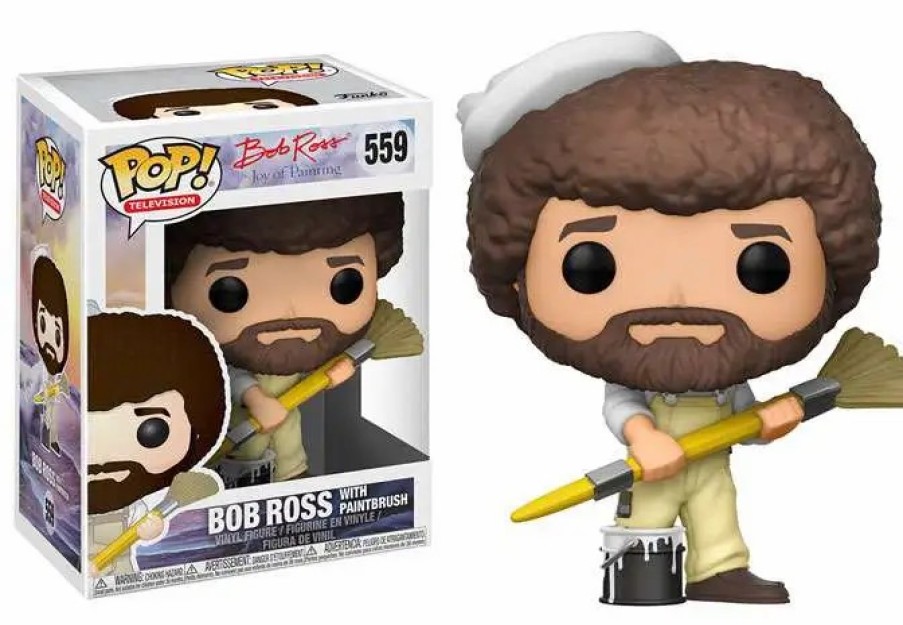 All Brands Funko | Funko Joy Of Painting Pop! Television Bob Ross With Paintbrush Vinyl Figure #559 [Overalls]