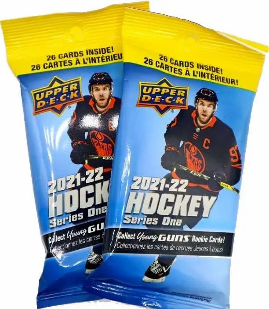 All Brands Upper Deck | Nhl Upper Deck 2021-22 Series One Hockey Lot Of 2 Trading Card Value Packs [26 Cards Per Pack]