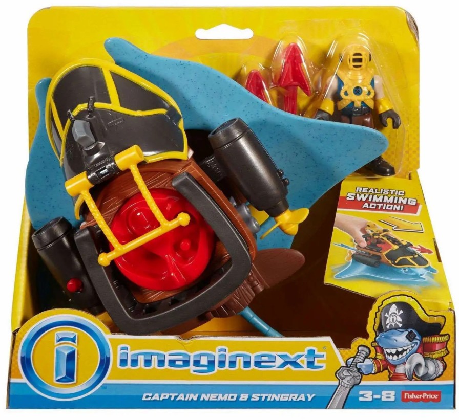 All Brands Fisher Price | Fisher Price Imaginext Captain Nemo & Stingray Figure Set