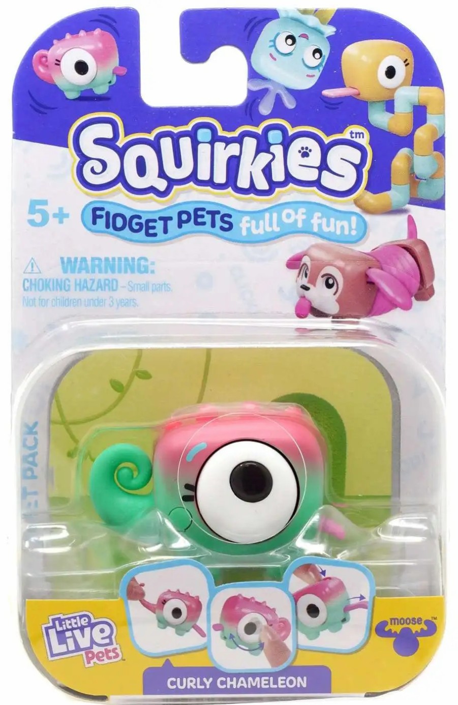 All Brands Moose Toys | Little Live Pets Squirkies Curly Chameleon Figure