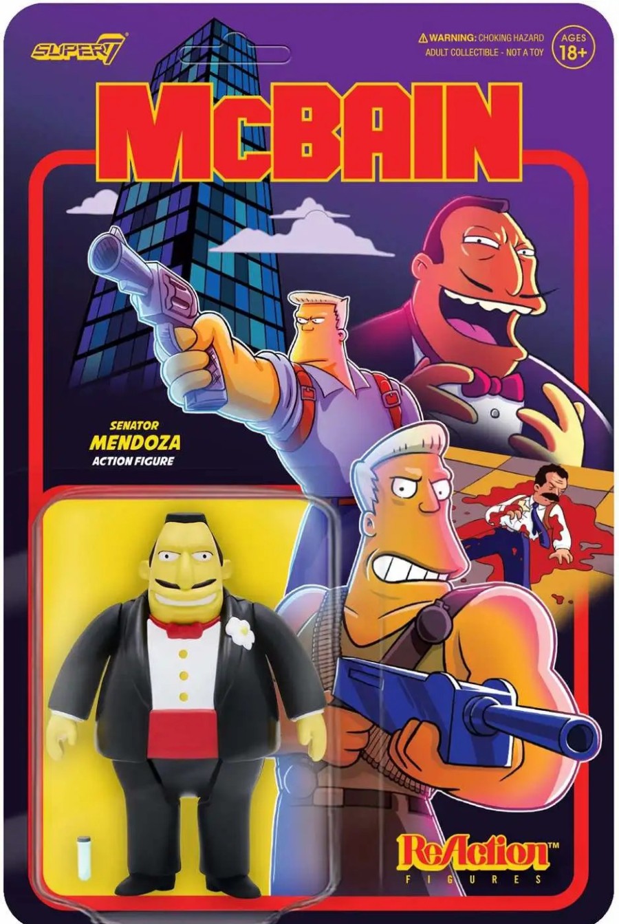 All Brands Super7 | Reaction The Simpsons Wave 1 Senator Mendoza Action Figure