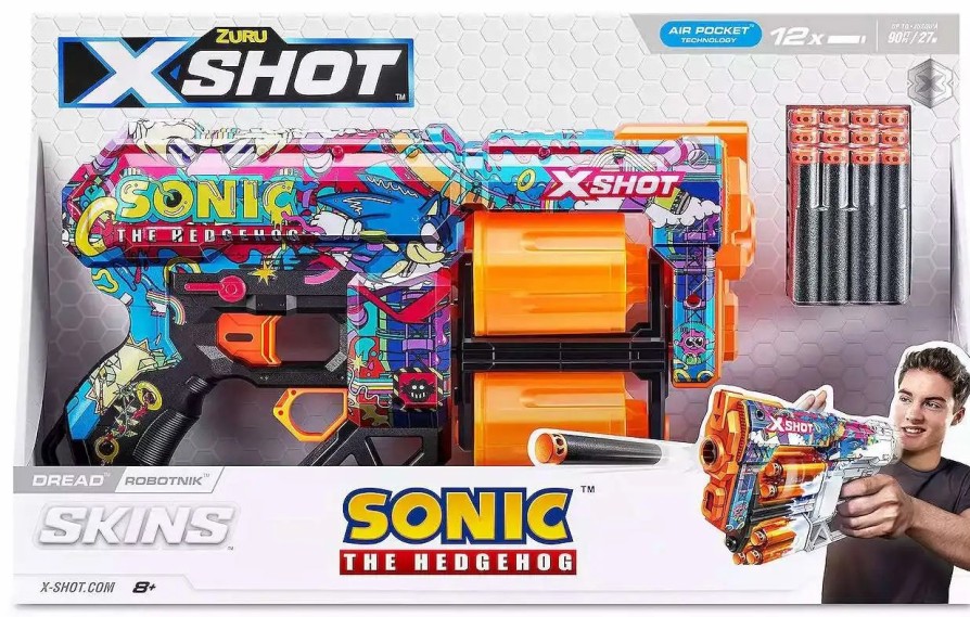 All Brands Zuru Toys | Sonic The Hedgehog X-Shot Skins Dread Robotnik Blaster [12 Darts]