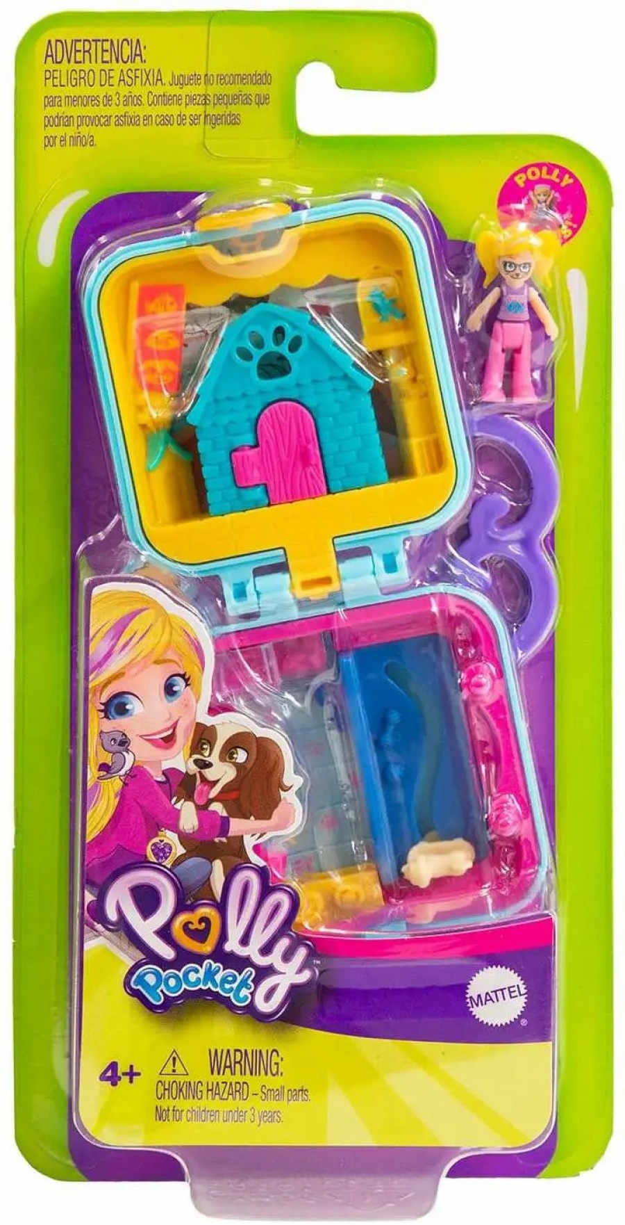 All Brands Mattel Toys | Polly Pocket Polly Moves Doghouse Micro Playset