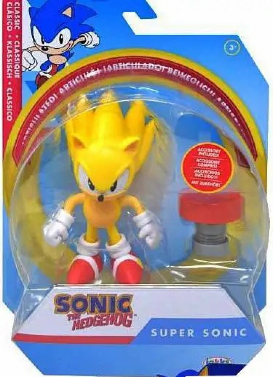 All Brands Jakks Pacific | Sonic The Hedgehog Super Sonic Action Figure [Classic, With Star Spring]