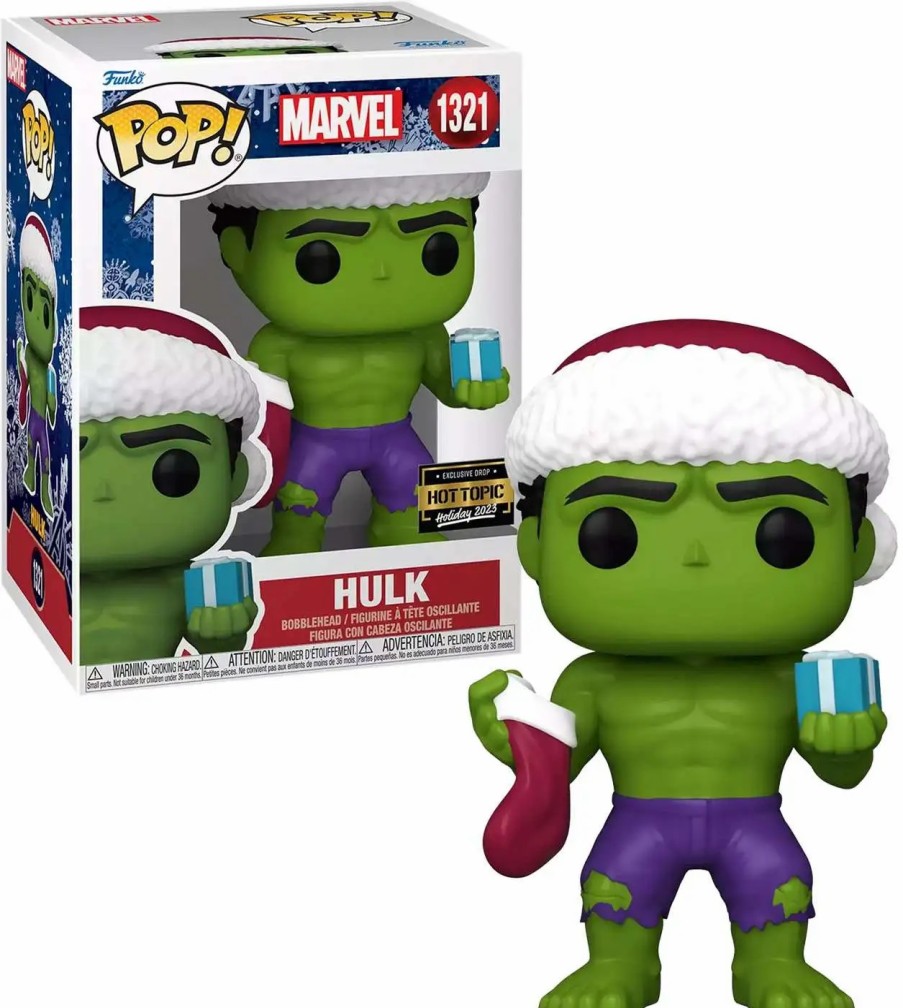 All Brands Funko | Funko Pop! Marvel Hulk Exclusive Vinyl Bobble Head [Holiday]