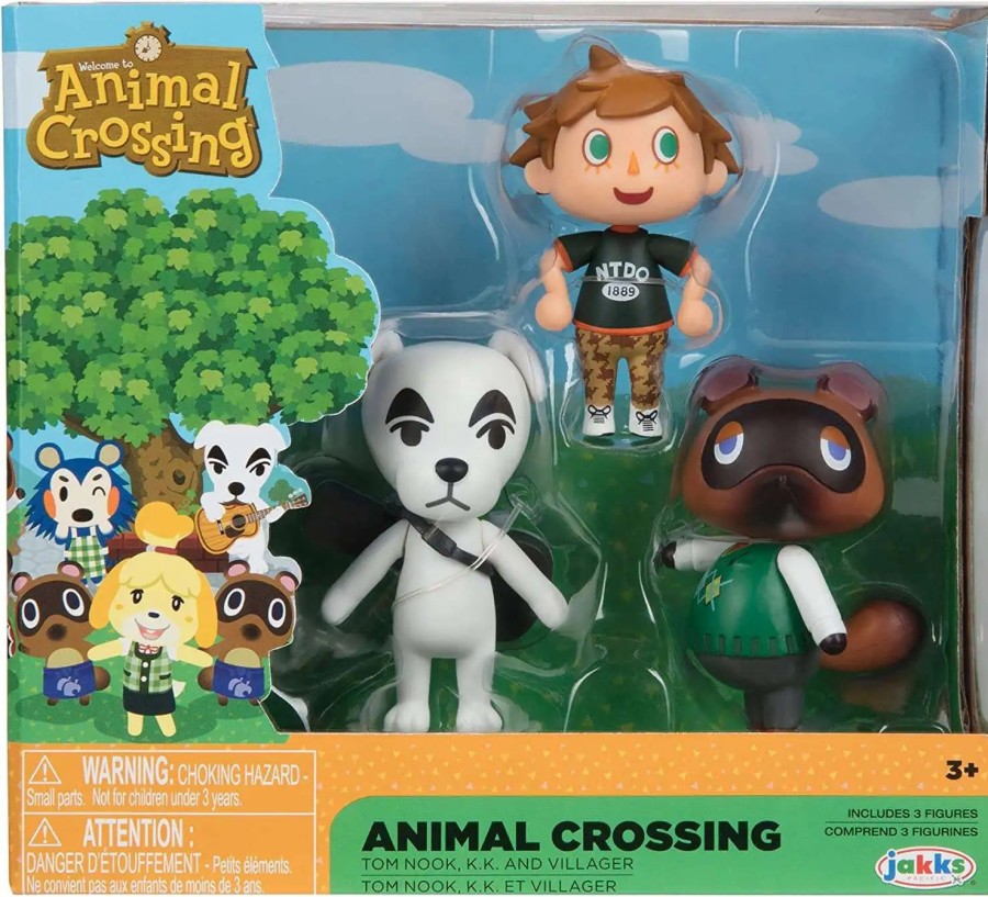 All Brands Jakks Pacific | Animal Crossing Tom Nook, K.K. & Villager 2.5-Inch Figure 3-Pack